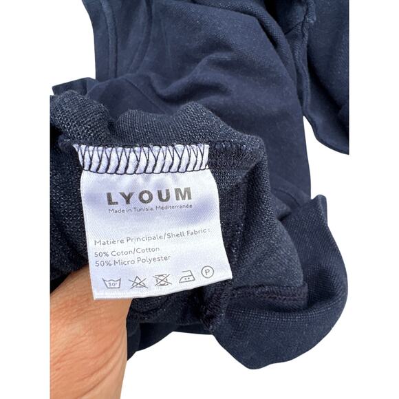 Lyoum Navy Embroidered Long Sleeve Sweatshirt Size Medium - Picture 4 of 5